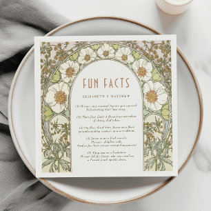 Fun Facts Vintage Art Nouveau Wedding Napkins