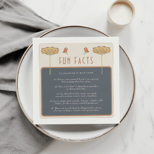 Fun Facts Vintage Dragonflies Orange Party Napkins