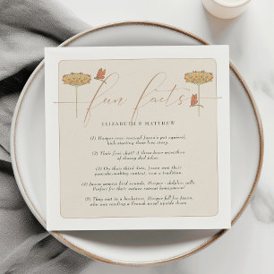 Fun Facts Vintage Dragonflies Orange Party Napkins