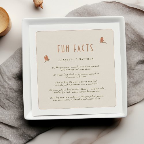 Fun Facts Vintage Dragonflies Orange Party Napkins