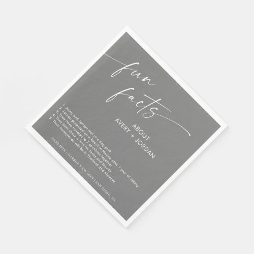 Fun Facts Wedding Cocktail Napkins