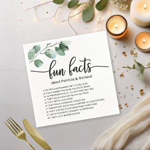 Fun Facts Wedding Elegant Greenery Napkins