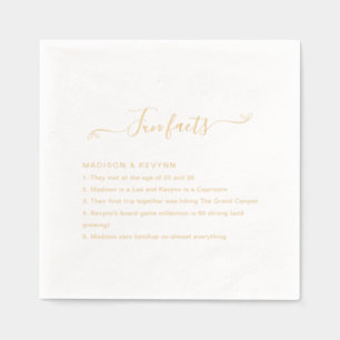 Fun Facts Wedding  Foil Napkins
