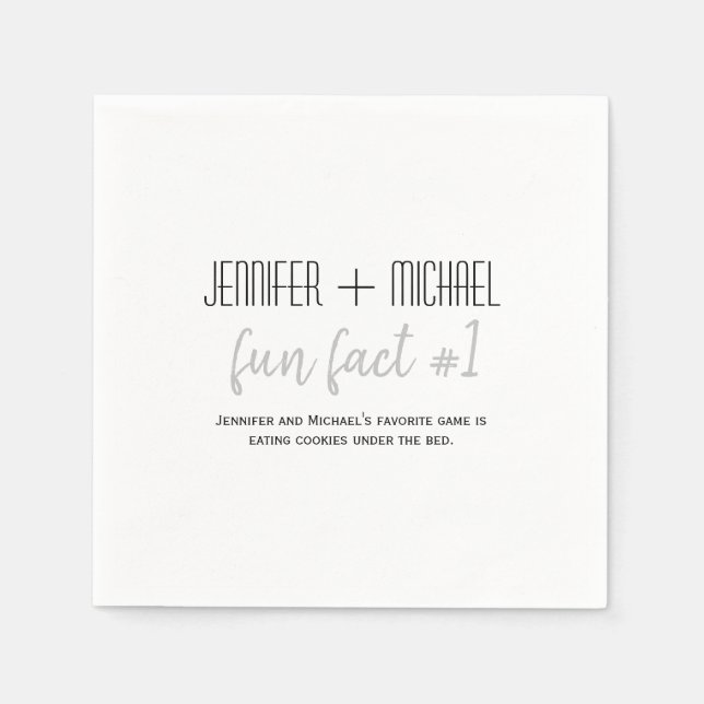 Fun Facts Wedding  Napkins (Front)