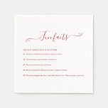 Fun Facts Wedding Napkins