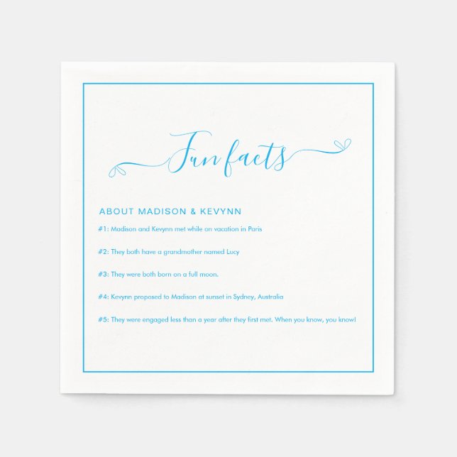 Fun Facts Wedding Napkins (Front)