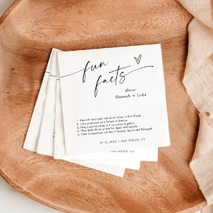 Fun Facts Wedding Napkins Modern Minimalist