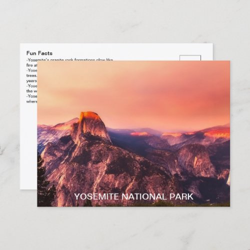 Fun Facts Yosemite National Park Postcard