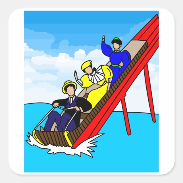 Fun Fair Amusement Park Amusement Park Square Sticker (Front)