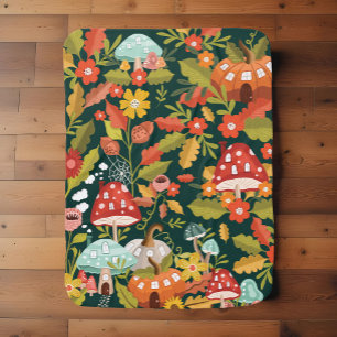 Fall autumn mushroom acorn orders Sherpa throw