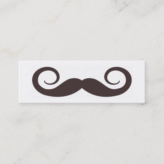 Fun Fake Handle-bar Mustache Skinny Business Card (Front)
