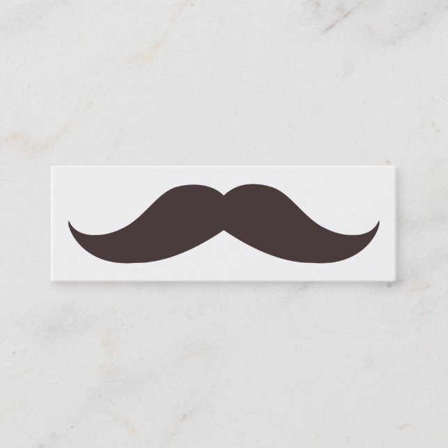 Fun Fake Mustache Skinny Business Card (Front)
