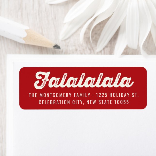 Fun Falalalala Bold Script Modern Holiday Address Label (Insitu)