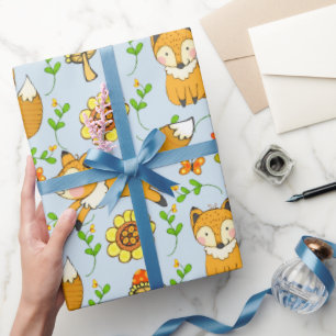 Fun Fall Fox Gift Wrapping Paper