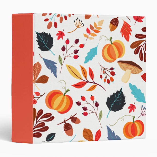 Fun fall harvest pattern 3 ring binder (Front/Spine)