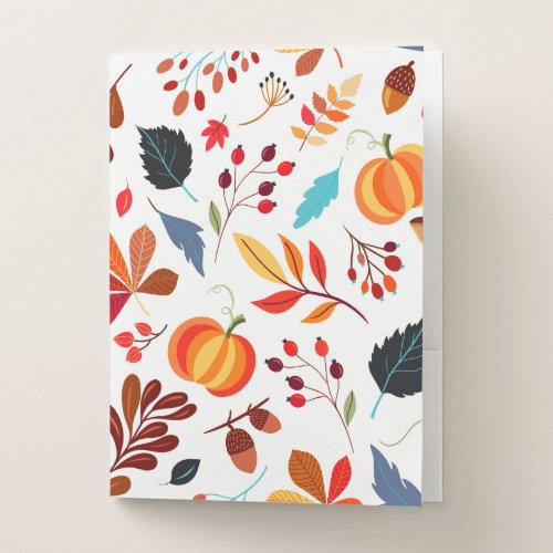 Fun fall harvest pattern pocket folder