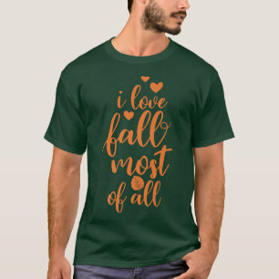 Fun Fall Love best Season Autumn Leaves Colors Pum T-Shirt