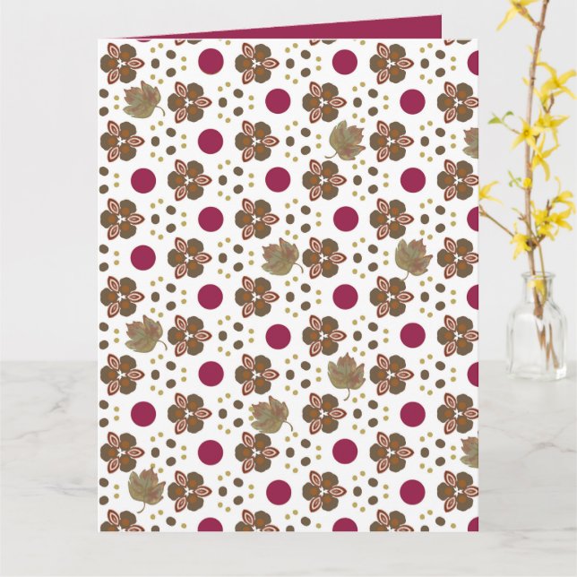 Fun Fall Poka Dot Design Card (Yellow Flower)
