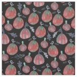 Fun Fall Pumpkins Autumn Watercolor Pattern Fabric
