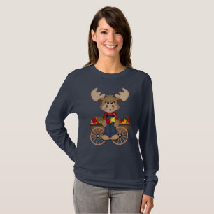 Fun Fall Seasonal Moose womens t-shirt