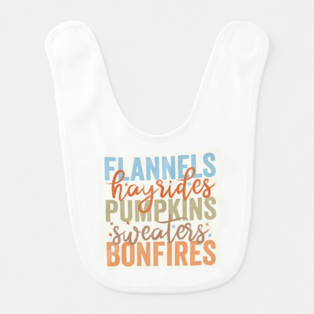 Fun Fall Vibes Baby Bib (Front)