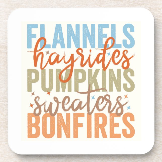 Fun Fall Vibes Beverage Coaster (Front)