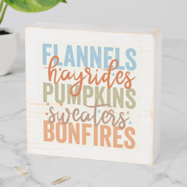 Fun Fall Vibes Wooden Box Sign (In Situ Horizontal)