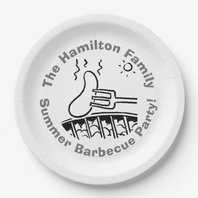Fun Family Barbecue Paper Plates (Front)