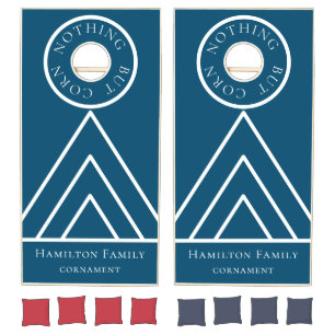Fun Family Cornament Blue and White Graphic Cornhole Set