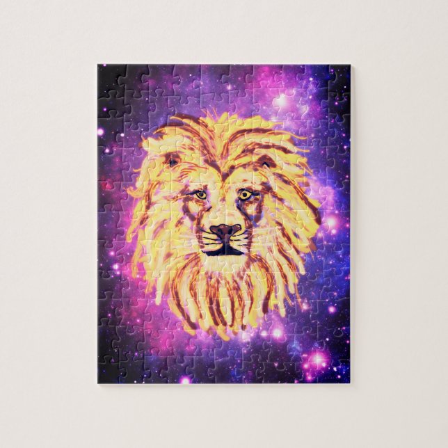 Fun Family Galaxy Lion Animal Kids Jigsaw Puzzle (Vertical)