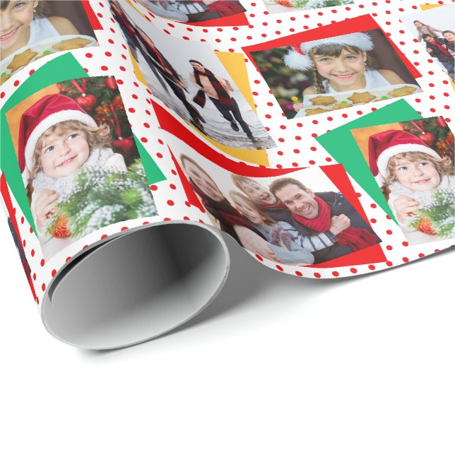 Fun Family Photo Christmas Paper Template (Roll Corner)