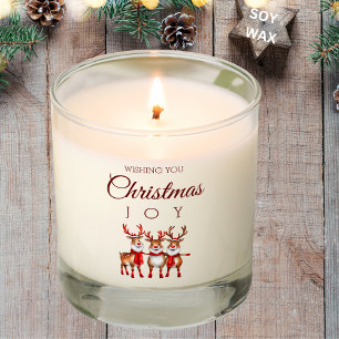 Fun Family Photo Gift Joy Christmas Reindeer Scented Candle