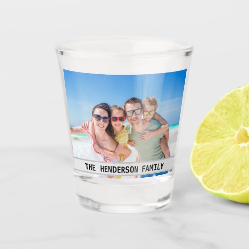 Fun Family Photo Monogram Shot Glass