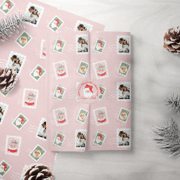 Fun Family Photos Christmas Postage Stamp Collage Tissue Paper