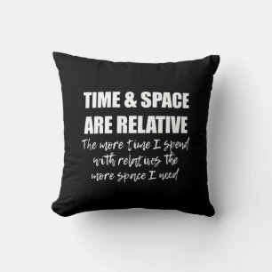Fun Family Quote Black And White Typography Throw Pillow