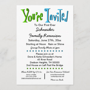 Fun Family Reunion Party or Event Invitation