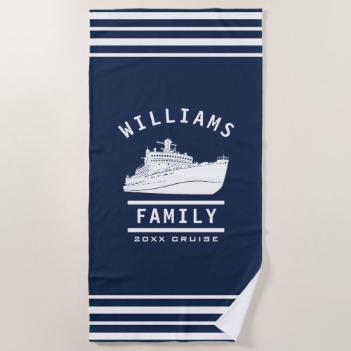 Fun Family Reunion Summer Vacation Cruise Ship Sea Beach Towel