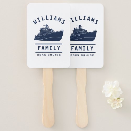 Fun Family Reunion Summer Vacation Sea Cruise Ship Hand Fan