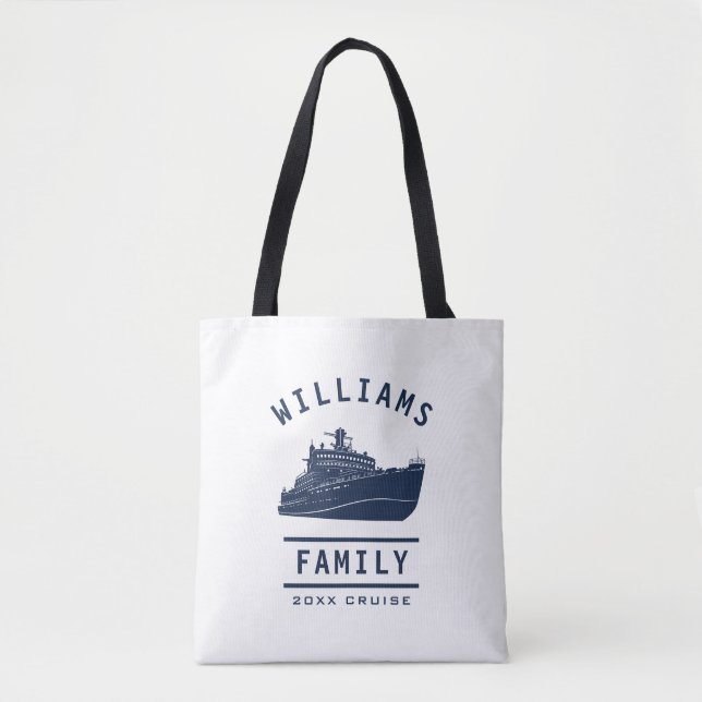 Fun Family Reunion Summer Vacation Sea Cruise Ship Tote Bag (Front)