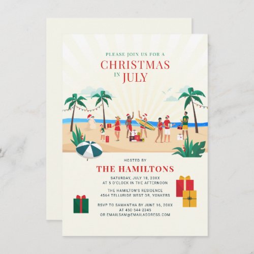 Fun Family Summer Christmas in July Party Invitation