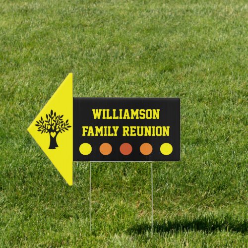 Fun Family Tree Reunion Finder Direction Sign