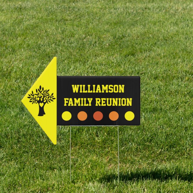 Fun Family Tree Reunion Finder Direction Sign (Insitu)