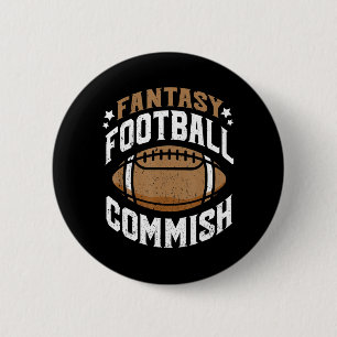 Fun Fantasy Football Commish Commissioner Men Button