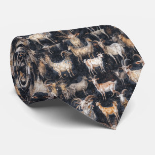 Fun Fantasy Goat Farm Animal Neck Tie