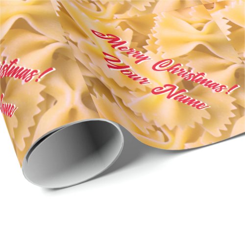 Fun farfalla Italian pasta shapes custom Christmas Wrapping Paper