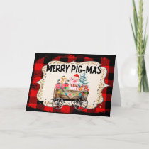 Fun Farm Pig Merry Christmas Card