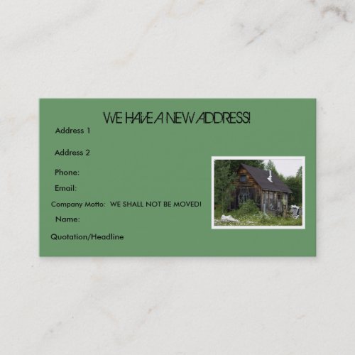Fun Farm Shack Change of Address Business Card