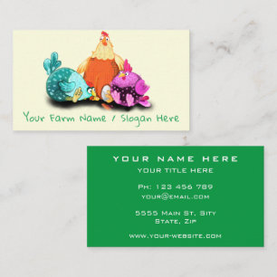 Fun Farm with Happy Chickens - Professional Farmer Business Card