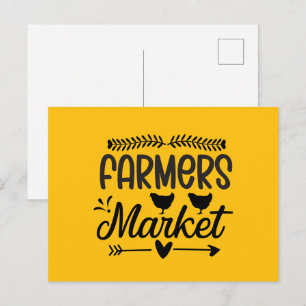 Fun Farmers market word art  Postcard