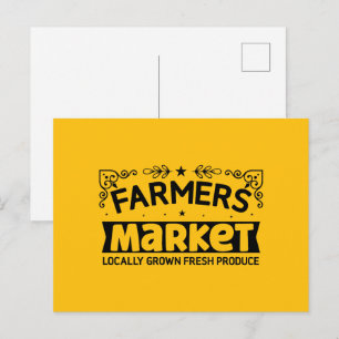 Fun Farmers market word art  Postcard